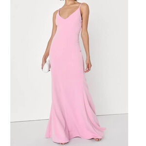 LULU'S SZ M Pink Infinite Glory Adjustable Spaghetti Strap Maxi Dress NEW B172
